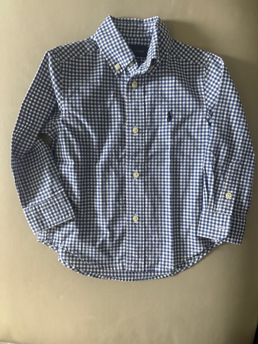 Polo by Ralph Lauren Blue and White Gingham Button-Down Shirt